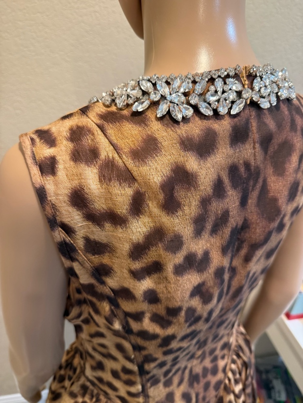 New! Zimmermann Designer Crush Panelled Mini Dress - Leopard Print Linen-Silk - Picture 6 of 7